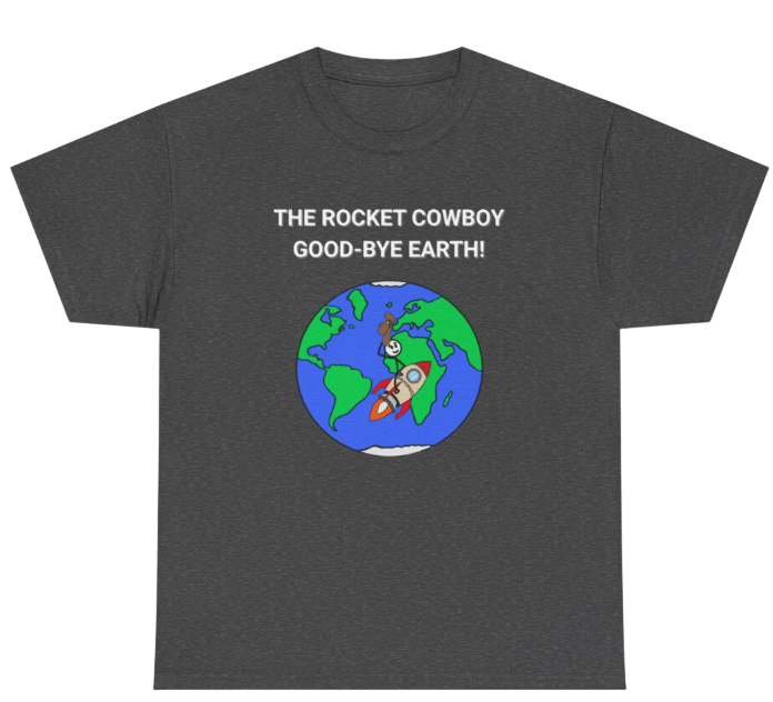 Funny Science Shirt: Rocket Cowboy Charcoal